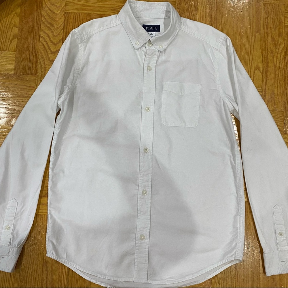 The Children's Place White long Sleeve Button Down Shirt Classic